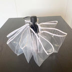 Women's Windproof Transparent Self-Supporting Compact Umbrella