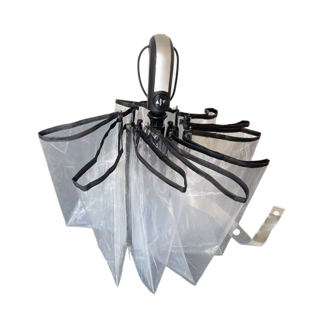 Women's Windproof Transparent Self-Supporting Compact Umbrella