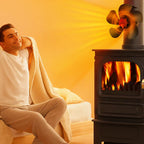Wood Stove Fan, 6 Blades, Aluminium Alloy, Heat-Powered