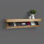 Wooden Secret Shelf with Hidden Storage, 53 × 17.5 × 5 cm
