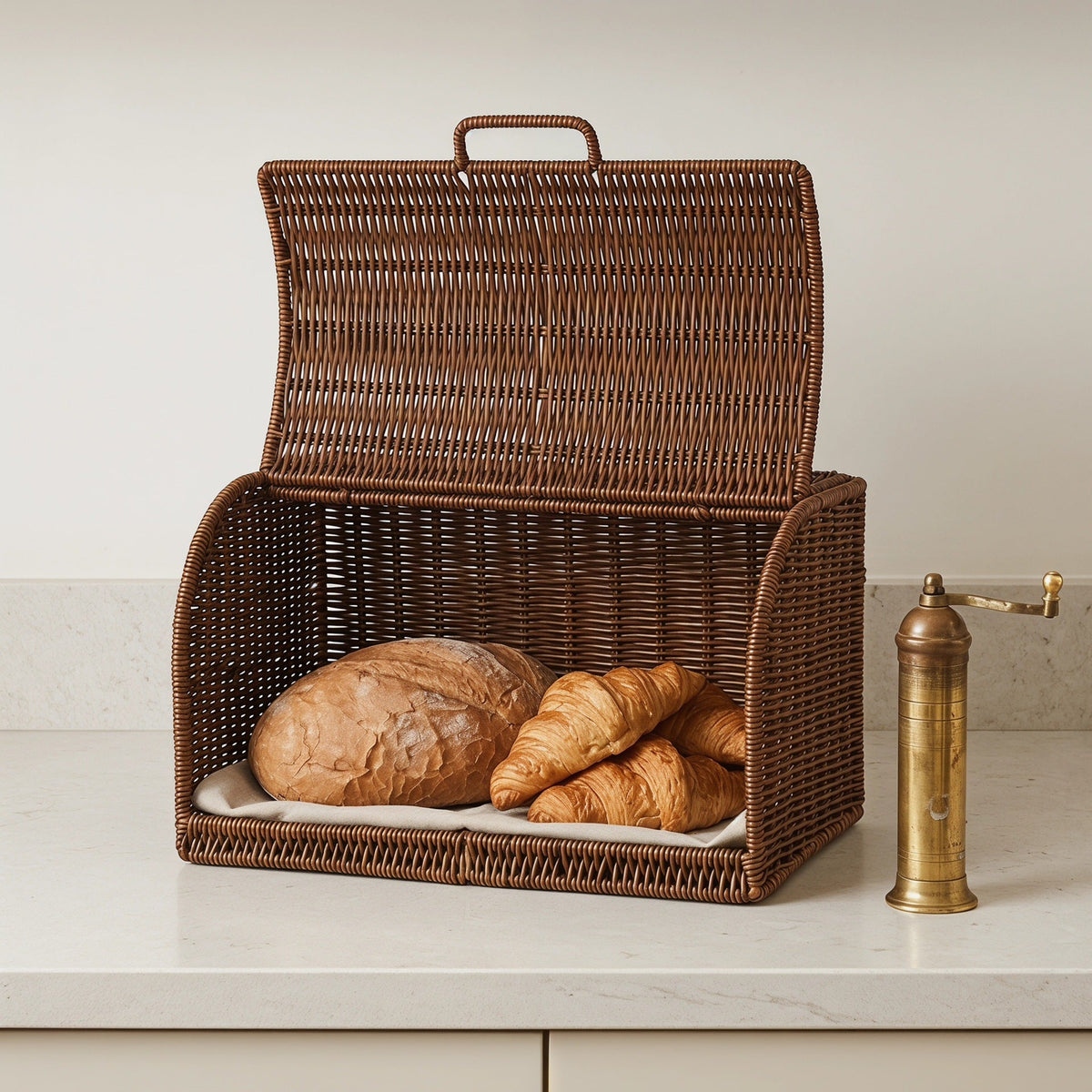 Woven Bread Basket with Lid