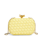 Woven Evening Clutch Bag with Detachable Chain Strap