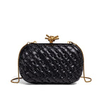 Woven Evening Clutch Bag with Detachable Chain Strap