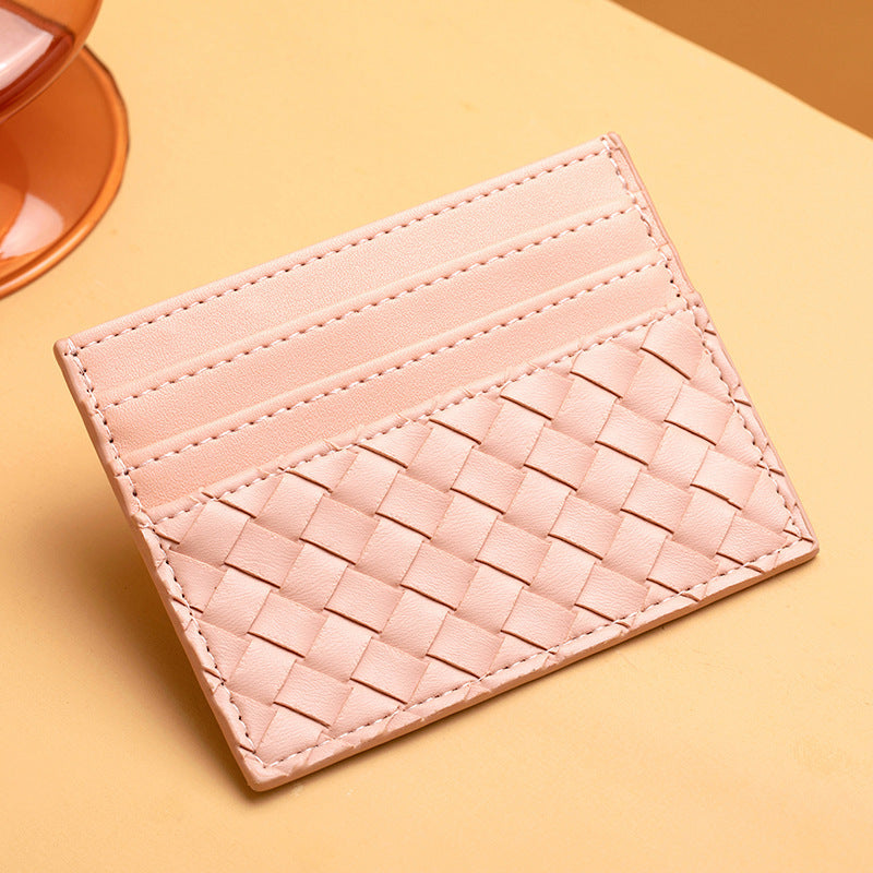 Woven Leather Card Holder