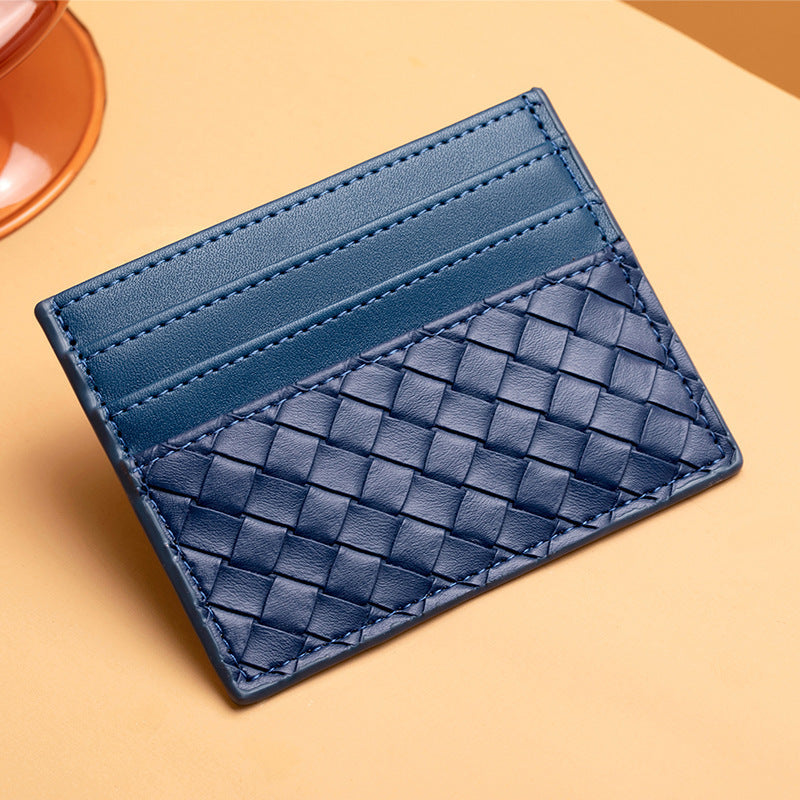 Woven Leather Card Holder