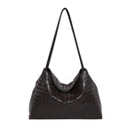 Woven Leather Hobo Bag with Braided Design and Soft Shoulder Handles