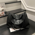 Woven Leather Hobo Bag with Braided Design and Soft Shoulder Handles