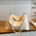 Woven Leather Hobo Bag with Braided Design and Soft Shoulder Handles