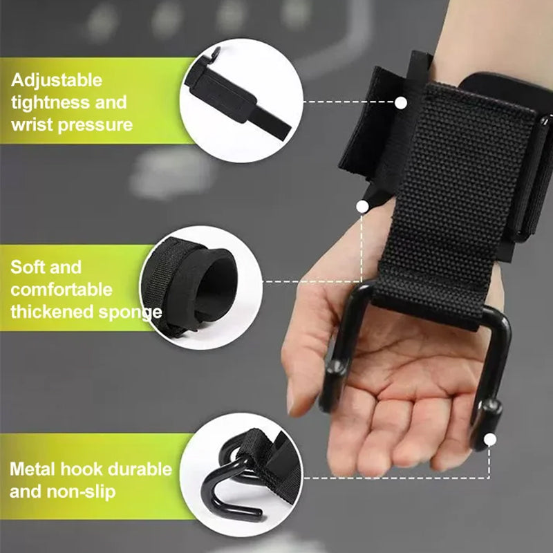 Wrist Support Hook Grip Trainer, Steel and Cotton Mix, 34 × 15 cm